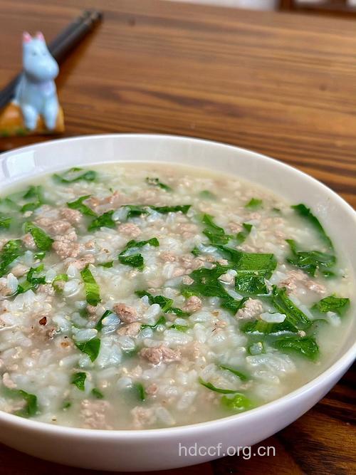 香菜叶肉末粥的做法大全
