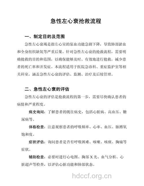 如何急救急性左心衰?