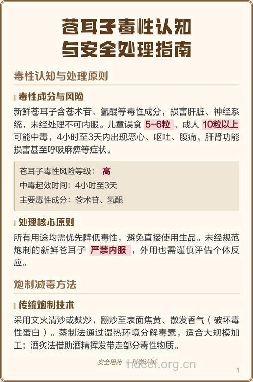 苍耳子中毒预防措施