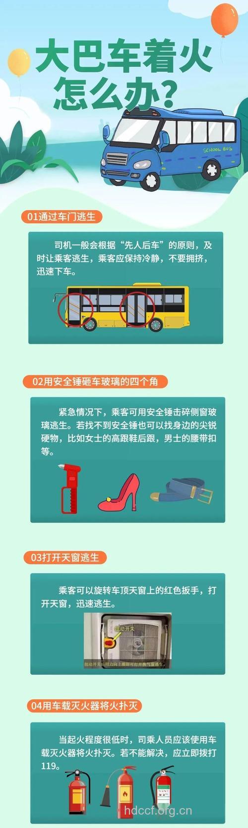 公交车着火怎么办?