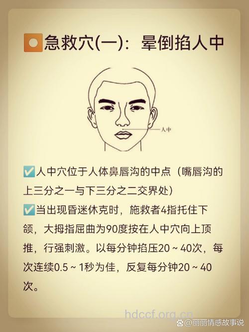 怎么按人中穴急救方法