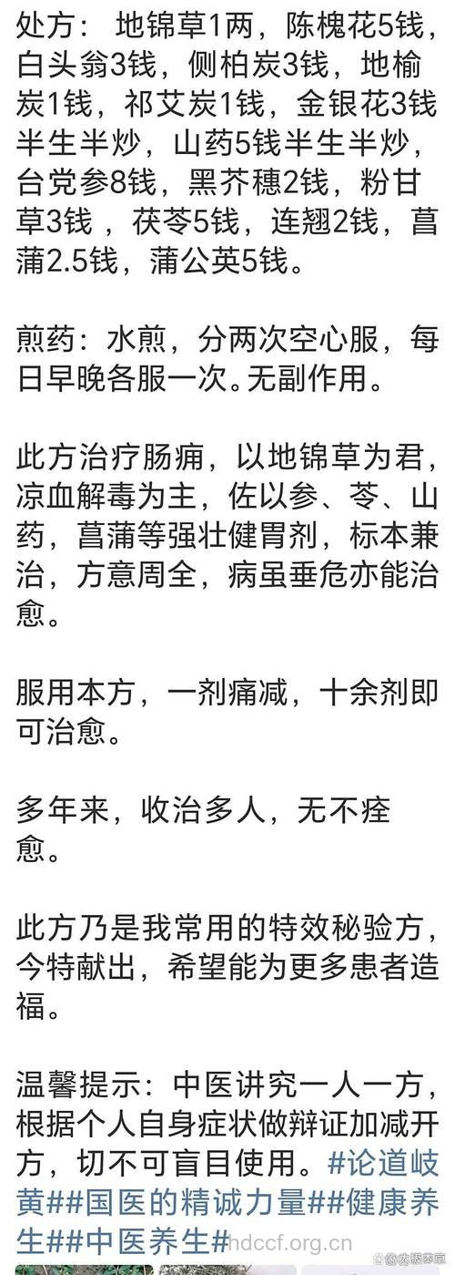中医治疗急性阑尾炎偏方大全