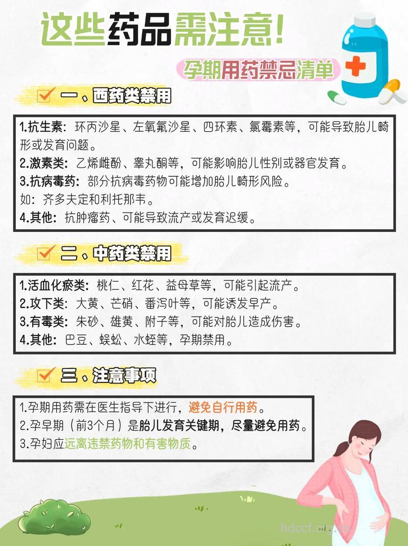 孕期用药五项需注意