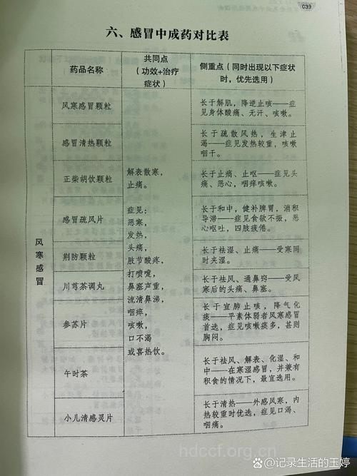 中成药分型治疗夏季感冒